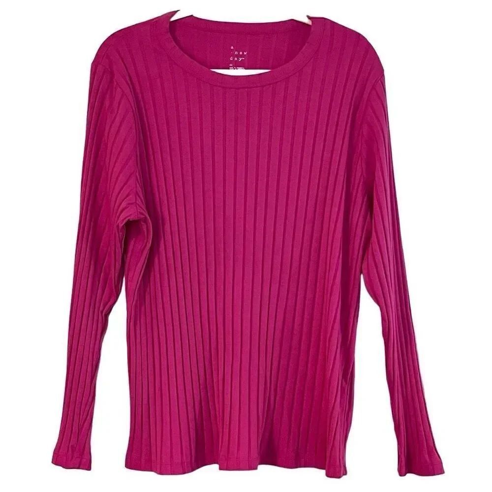 A New Day Pink LongβSleeve Crew Neck Topβ2X
